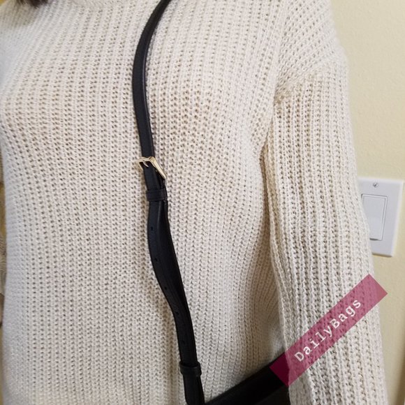 NWT KATE SPADE TOP ZIP CROSSBODY LEILA BLACK WKR00454 100% AUTHENTIC - Picture 6 of 11